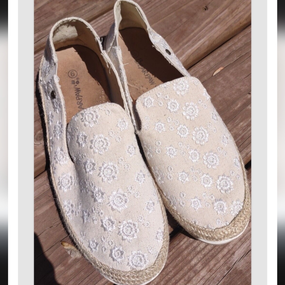 BearPaw Floral Tan Espadrilles